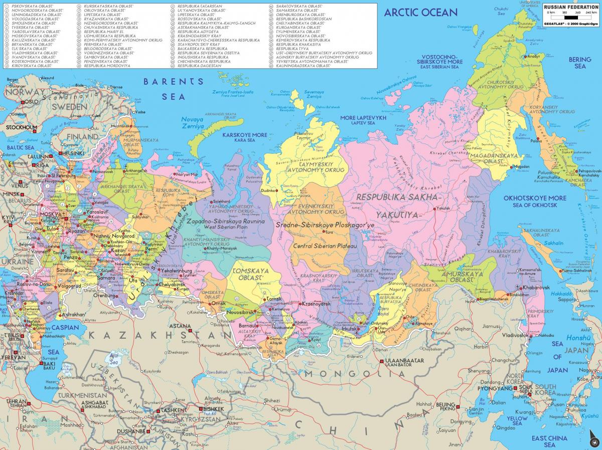 Mapa da cidade russa