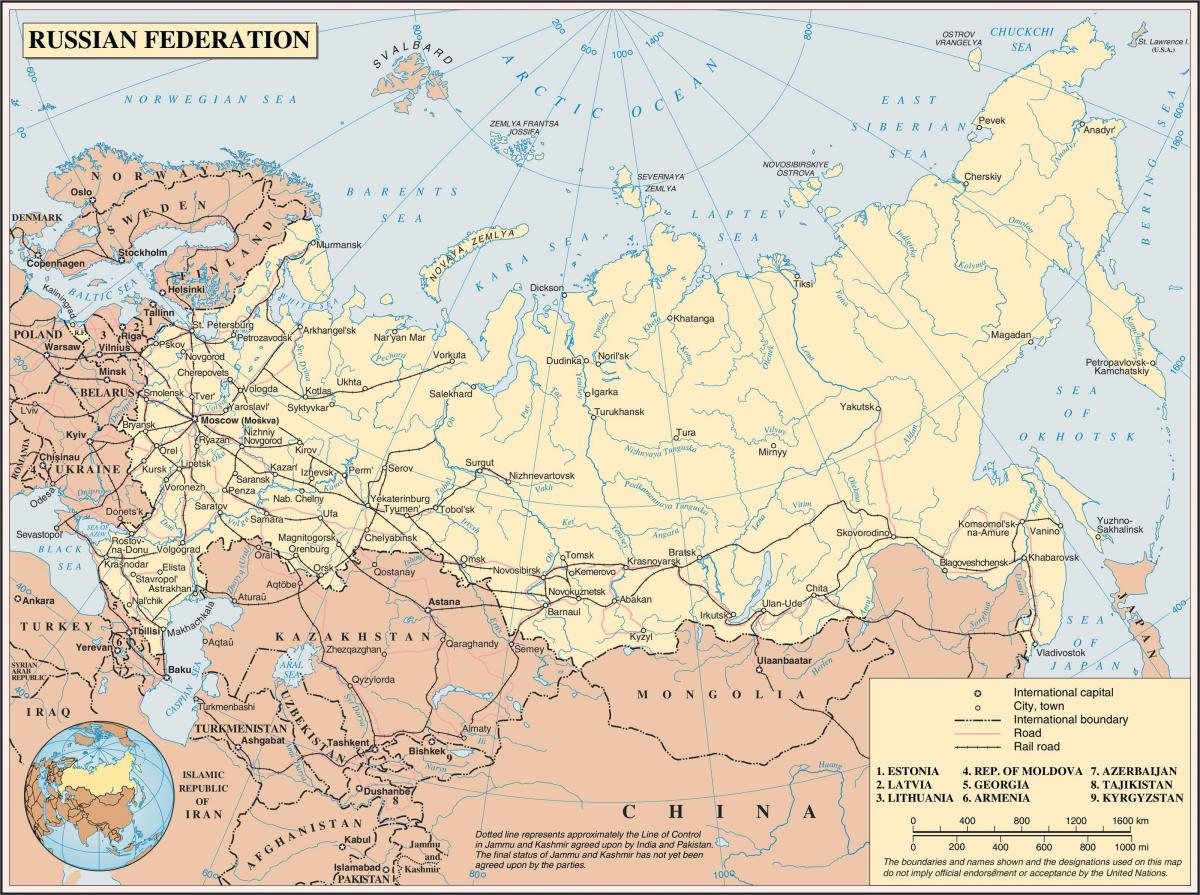Grande mapa da Rússia