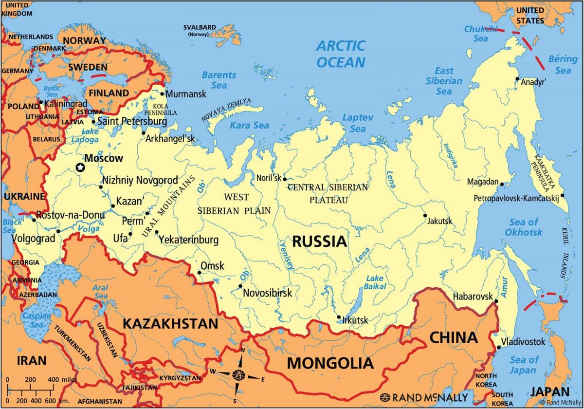 Mapa administrativo da Rússia