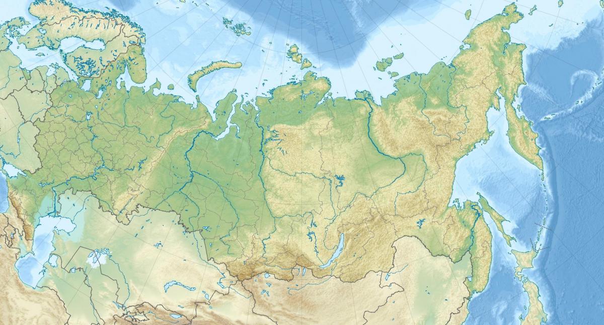 Mapa das montanhas na Rússia