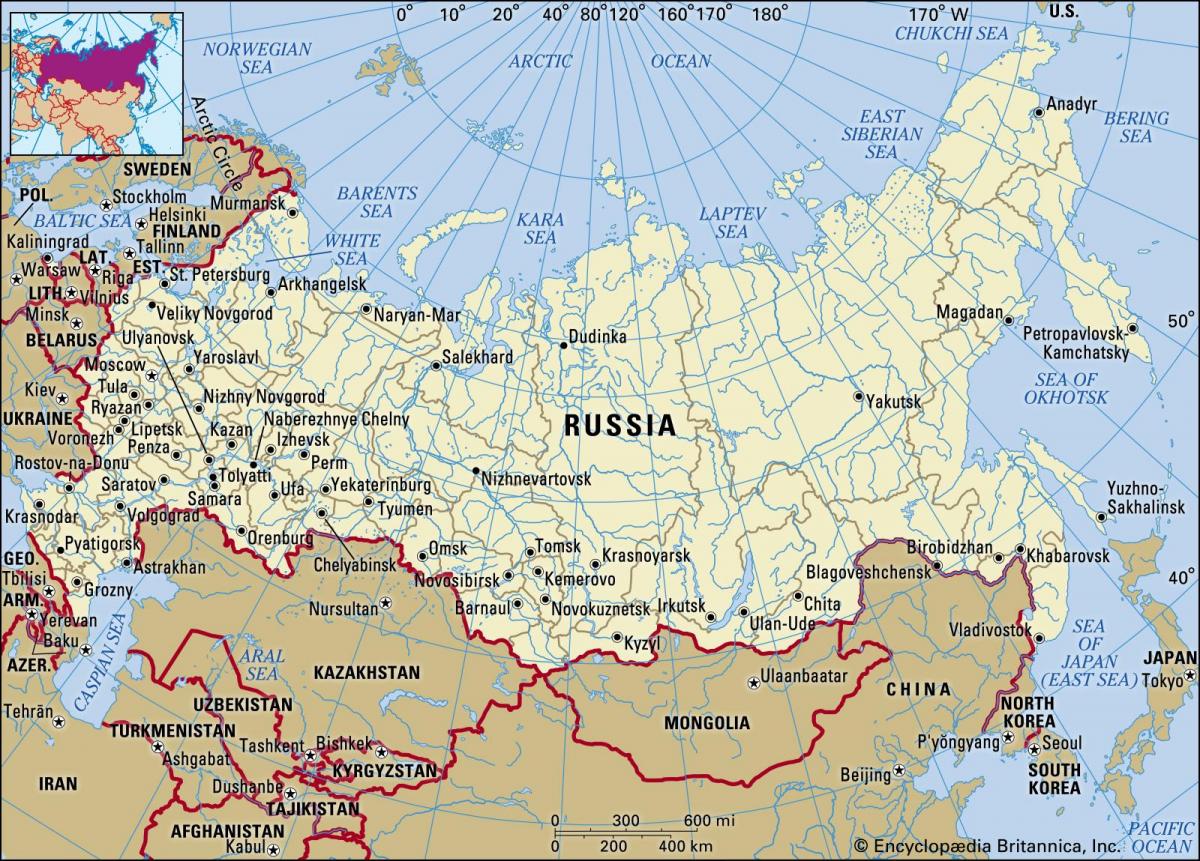 Rússia em um mapa