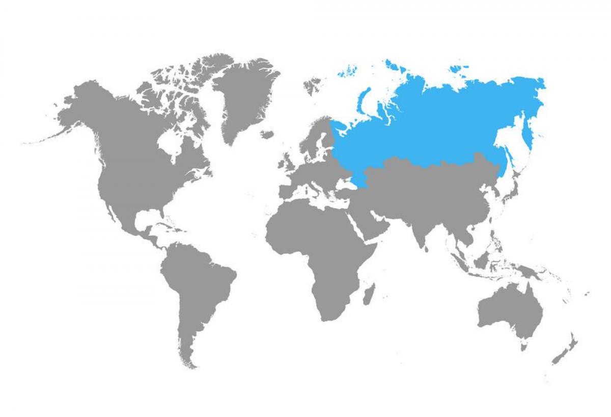 Localização da Rússia no mapa do mundo